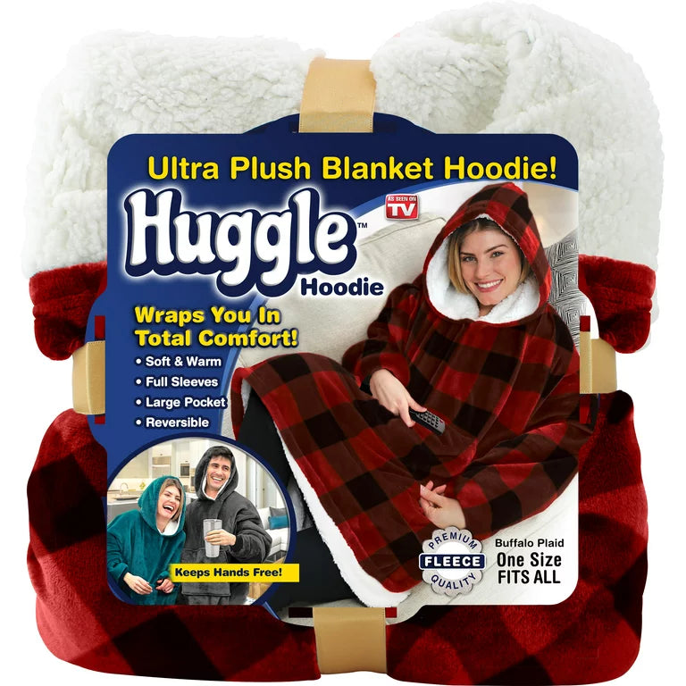 RASPRODAJA - Plišano duks ćebe sa rukavima i kapuljačom