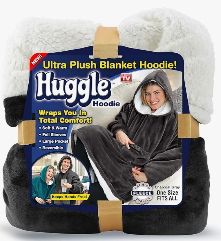 RASPRODAJA - Plišano duks ćebe sa rukavima i kapuljačom