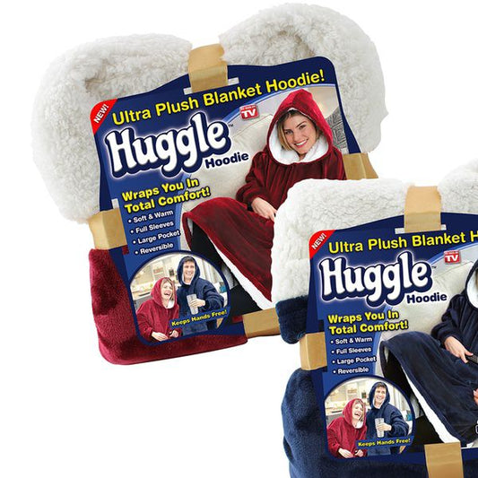 RASPRODAJA - Plišano duks ćebe sa rukavima i kapuljačom