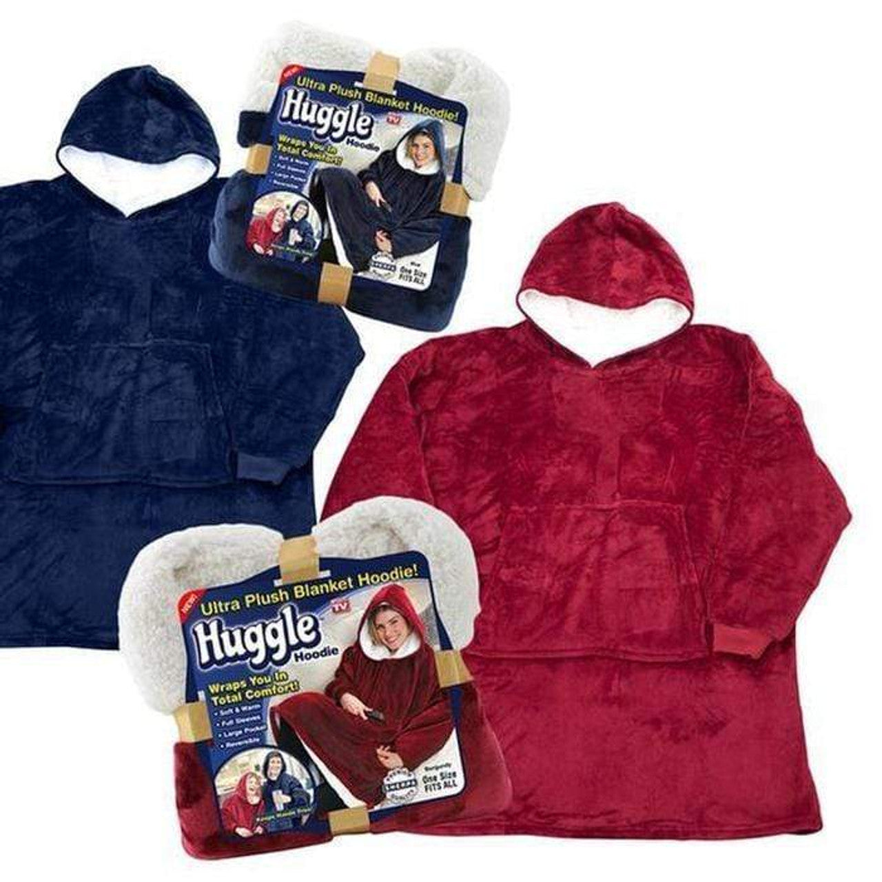 RASPRODAJA - Plišano duks ćebe sa rukavima i kapuljačom